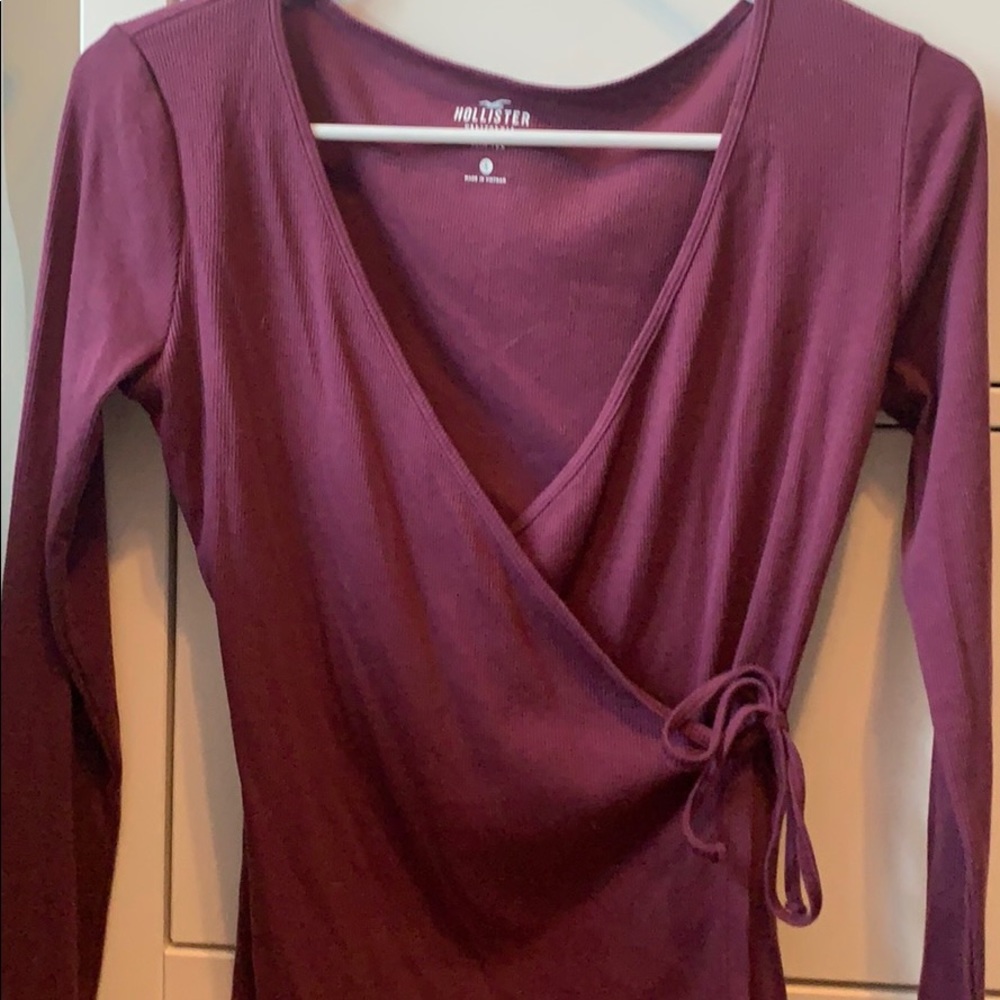 DARK PURPLE WRAP TOP